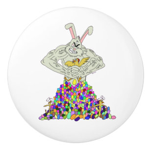 How the Easter Bunny gets his eggs   Ceramic Knob