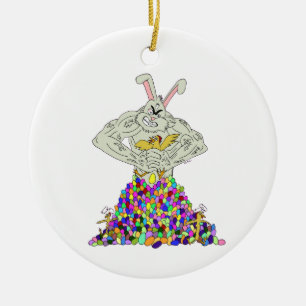 How the Easter Bunny gets his eggs Ceramic Ornament