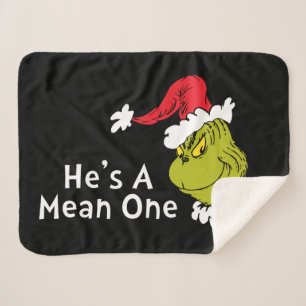 How the Grinch Stole Christmas   He's A Mean One Sherpa Blanket