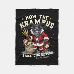 How The Krampus Stole Christmas Krampus Is Coming  Fleece Blanket