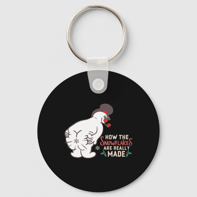 How The Snowflakes Are Really Made Christmas Pajam Key Ring (Front)
