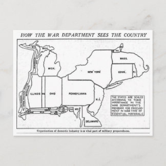 How the War Department Sees the US 1940 Postcard