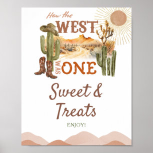 How The West Was One Birthday Cowboy Sweet & Treat Poster