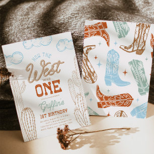 How the West was One Birthday Invitation