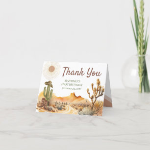 How The West Was One Birthday Party Cowboy Folded Thank You Card