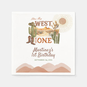 How The West Was One Birthday Party Cowboy Napkin