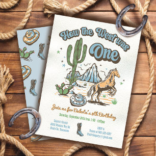 How the West was One Cowboy Birthday Boy Invitation