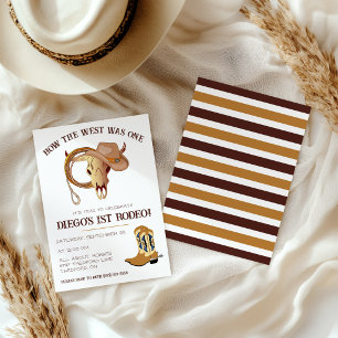 How the West was One! Cowboy First Rodeo Birthday Invitation