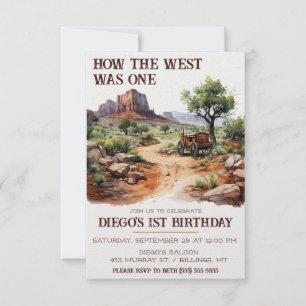 How the West was One! Cowboy Themed First Birthday Invitation