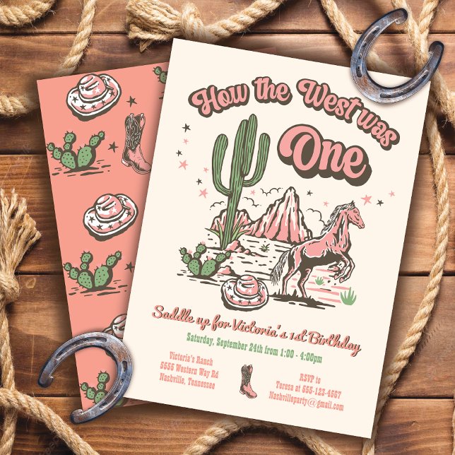 How the West was One Cowgirl Birthday Invitation (Creator Uploaded)