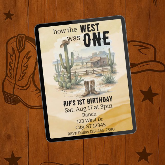 How the West was ONE, western 1st Birthday Invitation (Creator Uploaded)