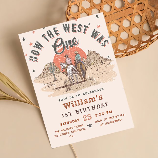 How The West was One Western Cowboy Birthday Invitation (Creator Uploaded)