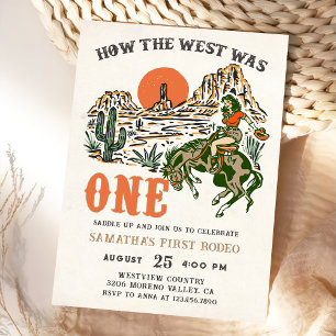 How The West was One Western Cowboy Birthday Invitation