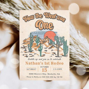 How The West Was One Western Rodeo 1st Birthday Invitation