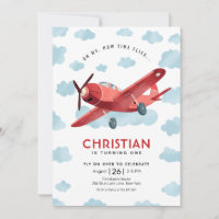 How time Flies Red Aeroplane Birthday