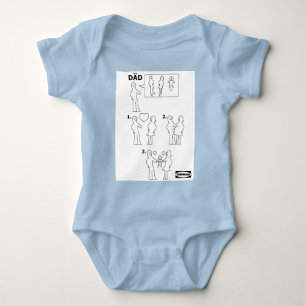 How to Assemble a Dad Instruction Sheet Parody Baby Bodysuit