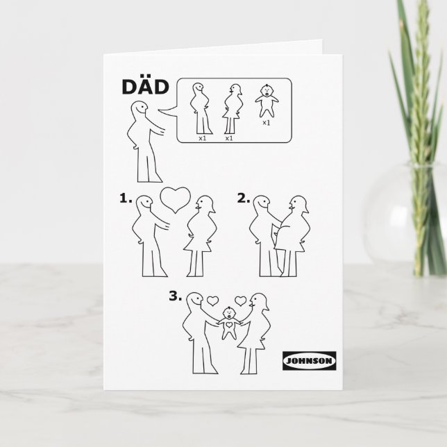 How to Assemble a Dad Instruction Sheet Parody Card (Front)