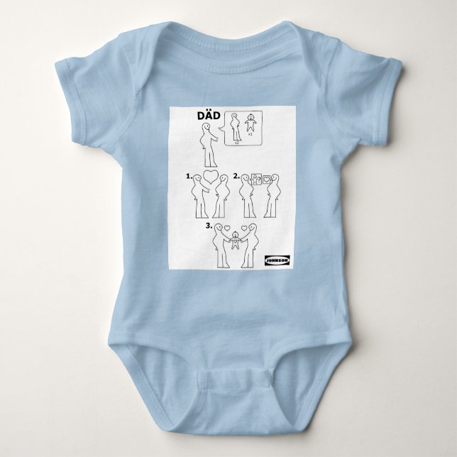 How to Assemble a Gay Dad Instruction Sheet Parody Baby Bodysuit (Front)