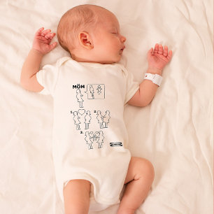 How to Assemble a Gay Mum Instruction Sheet Parody Baby Bodysuit