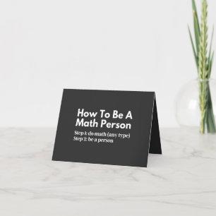 How To Be A Math Person Card