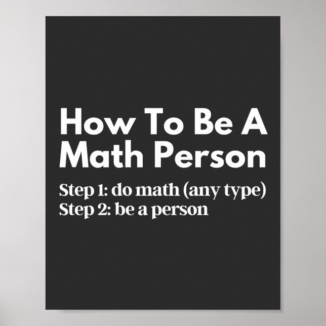How To Be A Math Person Poster (Front)