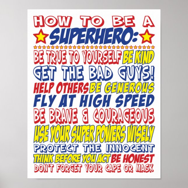 How to be a Superhero Print (Front)