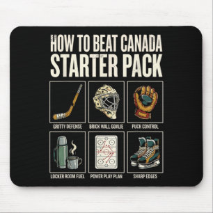 How To Beat Canada Starter Pack Funny Hockey Mouse Pad