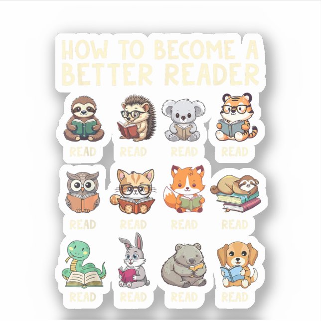How to Become a Better Reader Book Funny Animals  (Front)