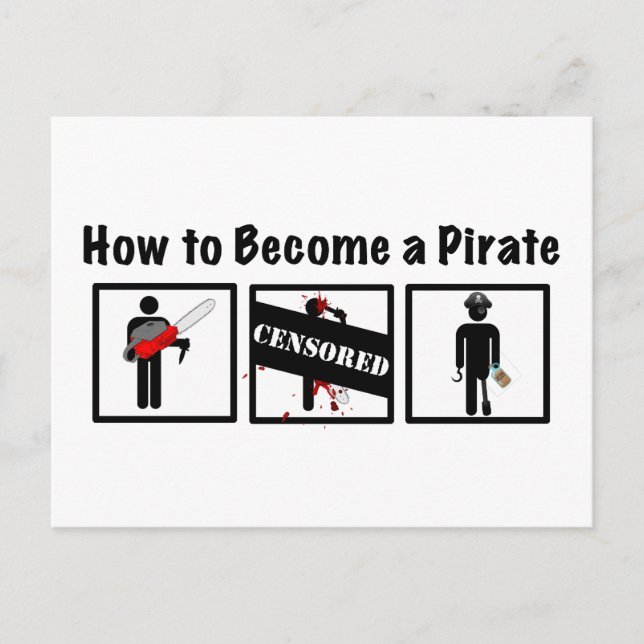 How to Become a Pirate Postcard (Front)