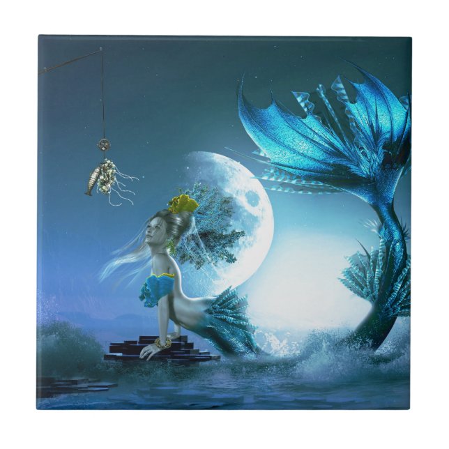 How to Catch a Mermaid Ceramic Tile (Front)