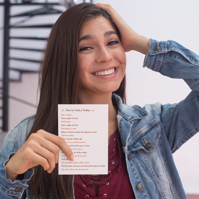 How To Cook Turkey Funny Thanksgiving Recipe Card (How To Cook Turkey Funny Thanksgiving Recipe Card)