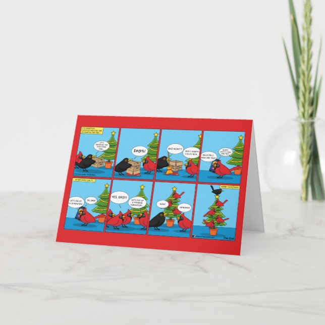 How to Decorate a Christmas Tree Comic Card (Front)