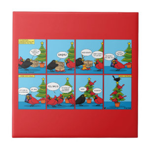 How to Decorate a Christmas Tree Comic Ceramic Tile