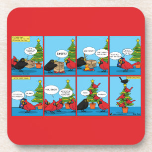 How to Decorate a Christmas Tree Comic Coaster