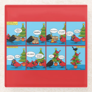 How to Decorate a Christmas Tree Comic Glass Coaster