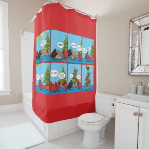How to Decorate a Christmas Tree Comic Shower Curtain