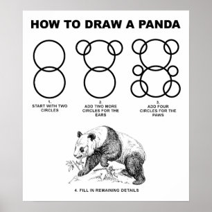 How to Draw a Panda Funny Poster
