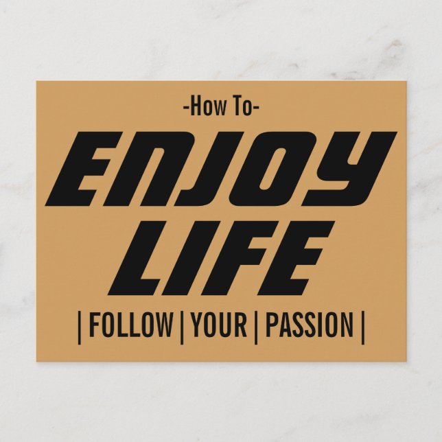 How To Enjoy Life Postcard (Front)