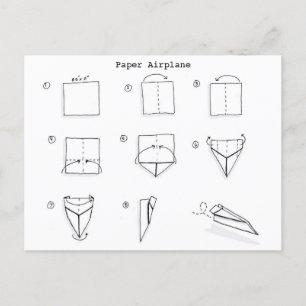 How To Fold A Paper Aeroplane Postcard