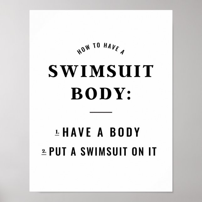 How-to Have a Swimsuit Body PRINT! Poster (Front)