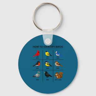 How to identify a bird funny birdwatching cute key ring