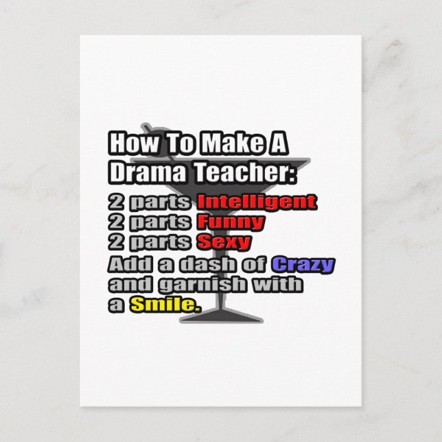 How To Make a Drama Teacher Postcard (Front)