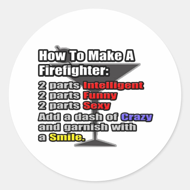 How To Make a Firefighter Classic Round Sticker (Front)