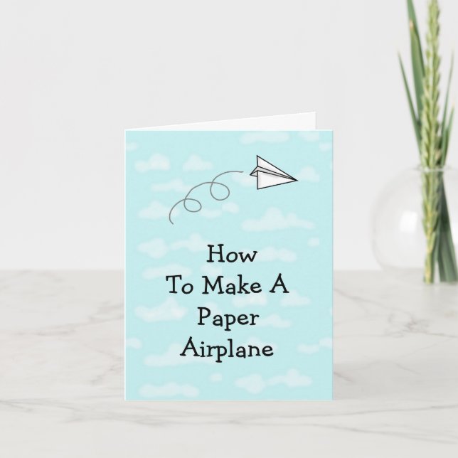 How To Make A Paper Aeroplane Greeting Card (Front)