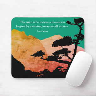 How to Move a Mountain Confucius Philosophy Quote Mouse Pad