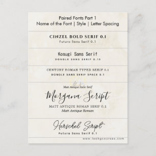 How To Pair Fonts Invitation Design Course Postcard