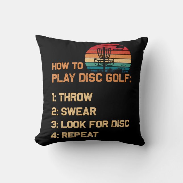 How To Play Disc Golf Disc Golf Golfing Player Cushion (Front)
