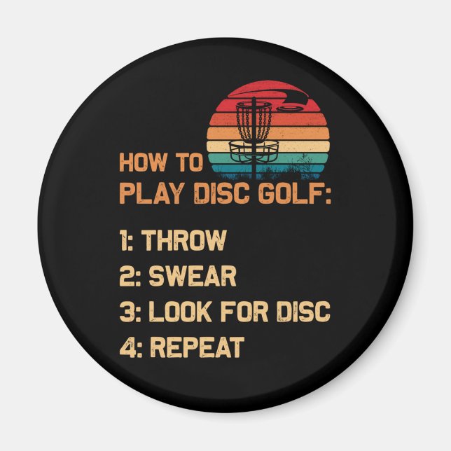 How To Play Disc Golf Disc Golf Golfing Player Magnet (Front)