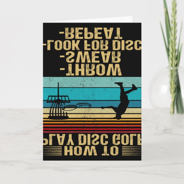 How To Play Disc Golf Funny Frisbee Golfing Player Card (Front)