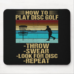 How To Play Disc Golf Funny Frisbee Golfing Player Mouse Pad